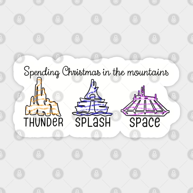 Christmas in the mountains Sticker by meggbugs